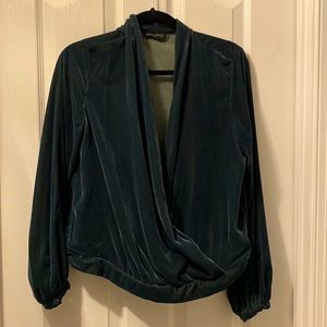 Banana Republic Green velvet wrap top